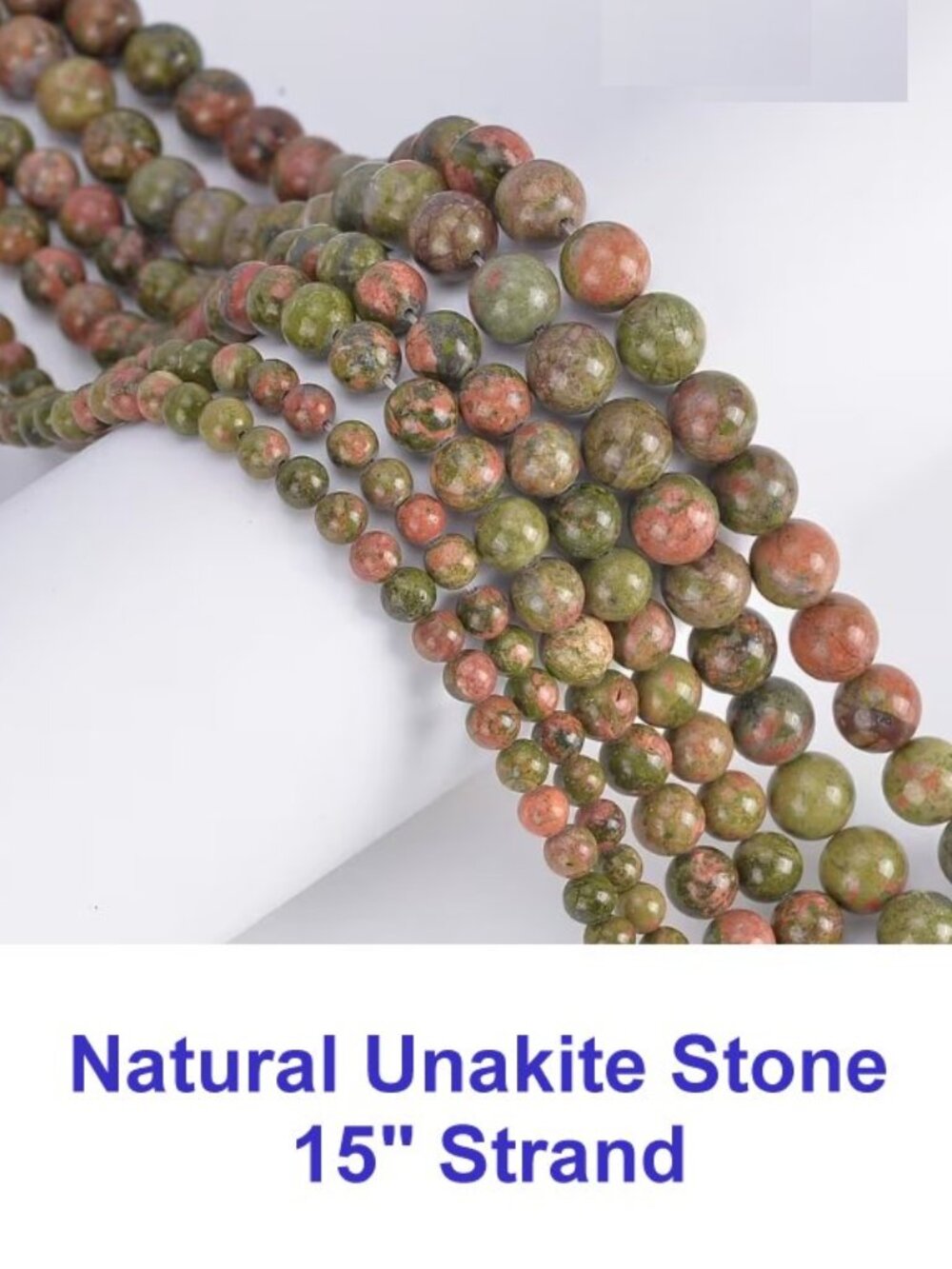 Natural Unakite Stone Beads  15" Strand  4mm